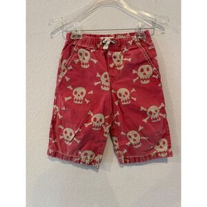 Red Skull & Crossbones Shorts Elastic Waist Boys‎ Size Unknown Summer Casual